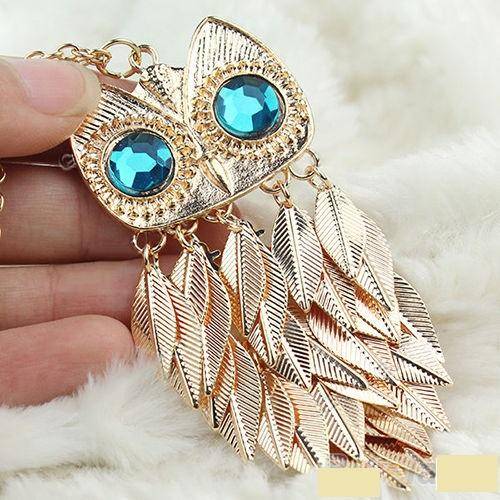 LADIES STUNNING GOLDEN OWL NECKLACE